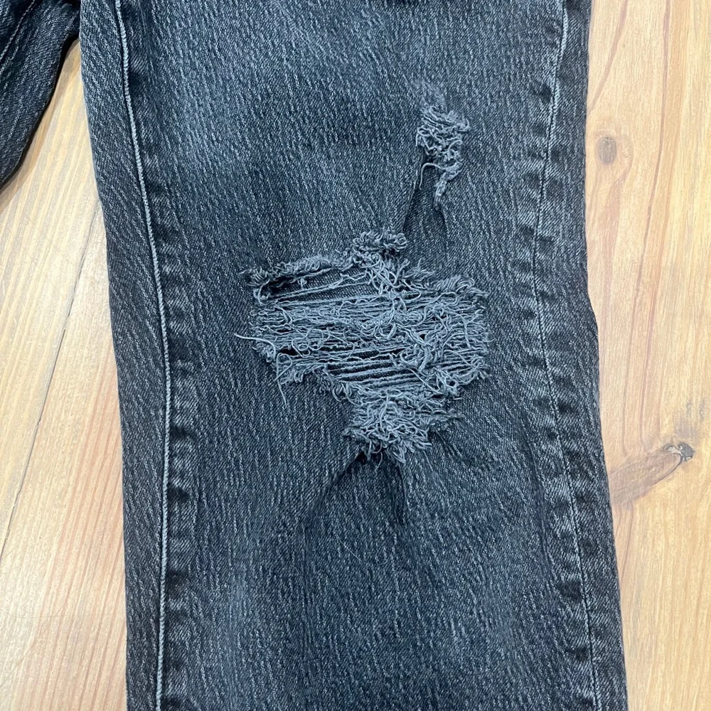 Women's Madewell Mid-Rise Perfect Vintage Straight Jeans Black‎ Size 27 0008 B1